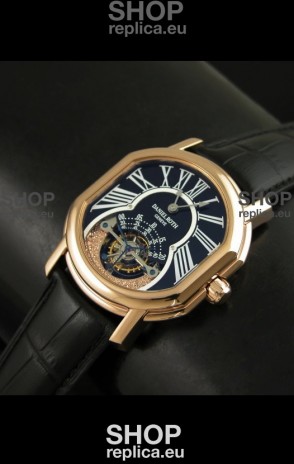 Daniel Roth Classic Tourbillon Swiss Watch in Black Strap