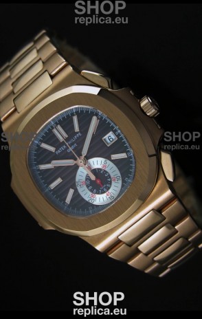 Patek Philippe Nautilus 5980 Chronograph Swiss Pink Gold Watch - 1:1 Mirror Replica