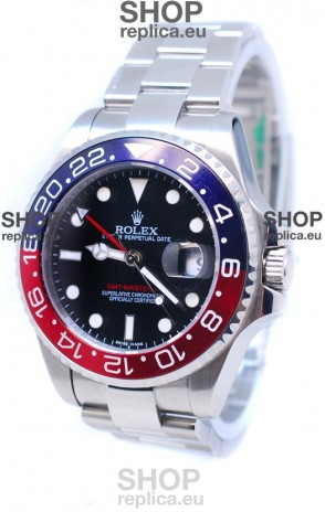 Rolex GMT Masters II 2011 Edition Swiss Replica Watch in Blue & Red Cerarmic Bezel