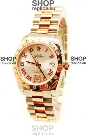 Rolex Datejust Two Tone Rose Gold Japanese Replica Watch - 36MM