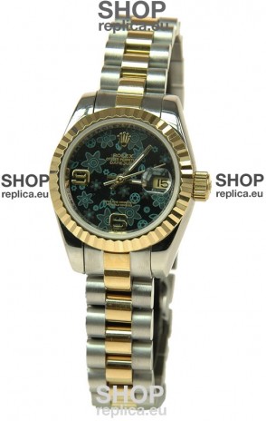 Rolex Datejust Floral Motif Ladies Swiss Replica Watch