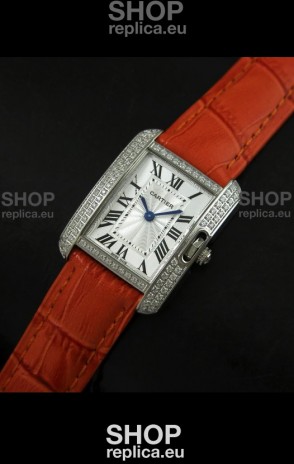 Cartier Louis Japanese Replica Ladies Diamond Watch