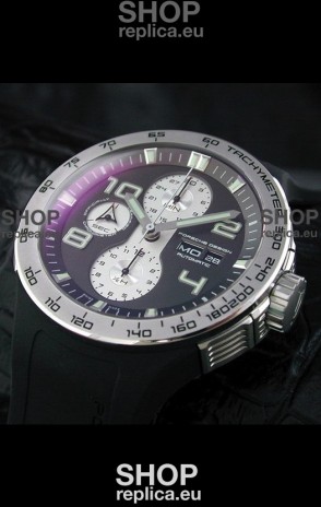 Porsche Design Flat Six P'6340 Swiss Chronograph Watch in Black Dial