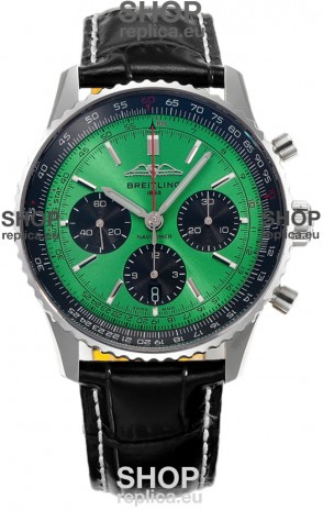 Breitling Navitimer B01 Chronograph 43 Green Dial - 904L Steel Casing 1:1 Mirror Swiss Replica