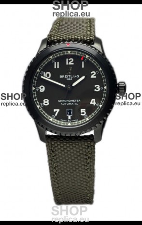 Breitling Navitimer Aviator 8 Automatic 41 Black Dial Nylon Strap 1:1 Mirror Swiss Replica Watch 