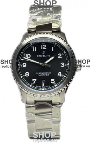 Breitling Navitimer Aviator 8 Automatic 41 Black Dial Steel Strap 1:1 Mirror Swiss Replica Watch 