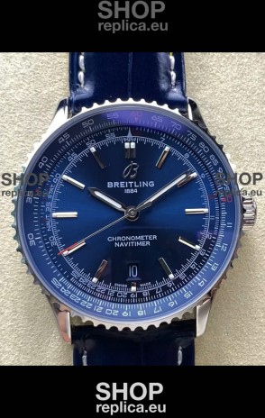 Breitling Navitimer 1 Automatic Swiss Replica Watch in Blue Dial - Leather Strap