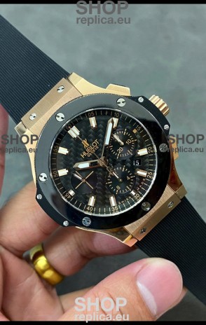 Hublot Big Bang Super Clone Carbon Dial Rose Gold Casing 44MM Watch 