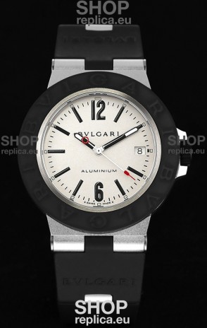 Bvlgari Aluminum 1:1 Mirror Swisss Replica Watch in White Dial 