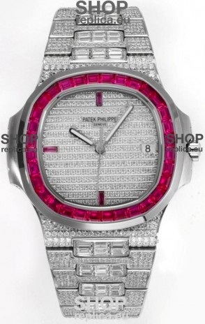 Patek Philippe Nautilus 5711/A Swiss Replica Watch 1:1 Mirror Replica in 904L Steel Diamonds Casing