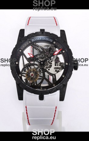 Roger Dubuis Excalibur Spider Flying Tourbillon Skeleton Carbon Casing 42MM 1:1 Mirror Swiss Watch
