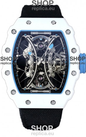 Richard Mille RM53-01 Pablo Mac Donough White TPT CASE Black Nylon Strap Swiss Replica Watch