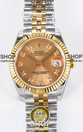 Rolex Super Clone Datejust ETA 2688 Movement 31MM Two Tone Yellow Gold Casing and Dial 