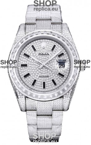 Rolex Datejust 41MM Swiss Replica - Iced Out Edition in Diamonds Dial 