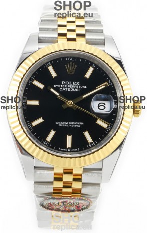 Rolex Datejust M126333 41MM ETA3235 72 Hours Power Black Dial Jubilee 1:1 Mirror Replica Yellow Gold 904L Steel