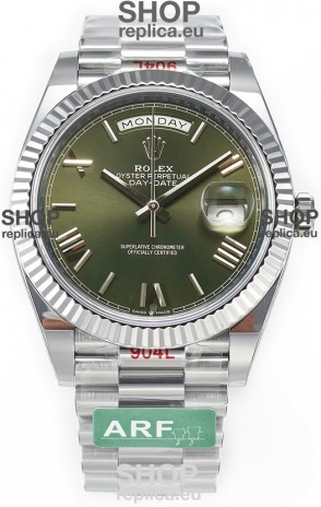 Rolex Day Date Presidential Stainless Steel Green Dial Watch 40MM - 1:1 Mirror Quality