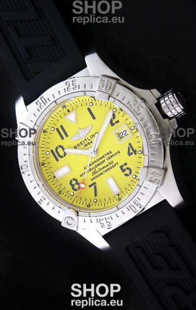 Breitling Seawolf Swiss Automatic Watch in Yellow Dial