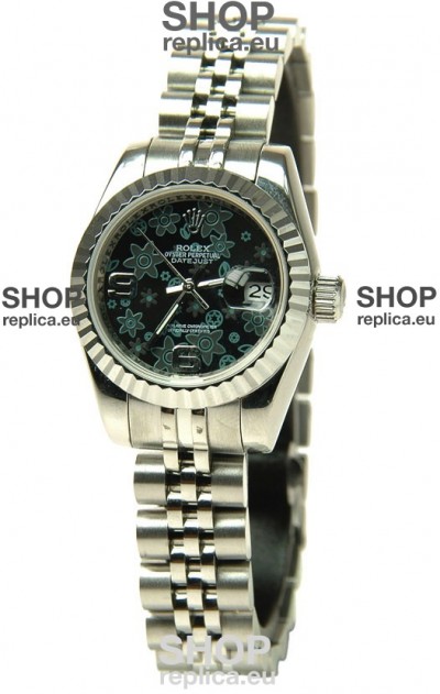 Rolex Datejust Floral Motif Ladies Swiss Replica Watch