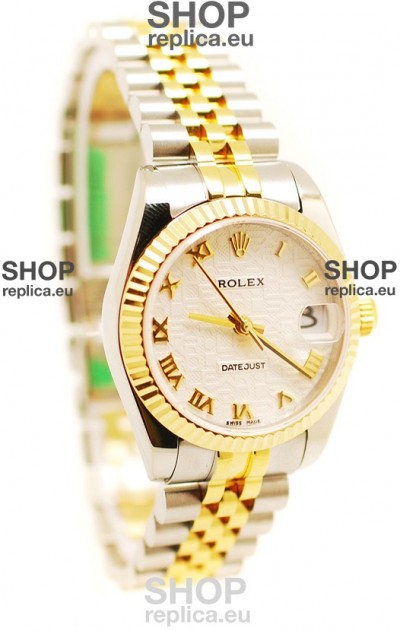 Rolex DateJust Mid-Sized Japanese Replica Two Tone Watch