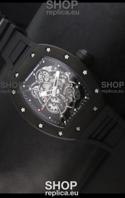 Richard Mille RM055 Bubba Watson Swiss Replica Watch in Black Indexes
