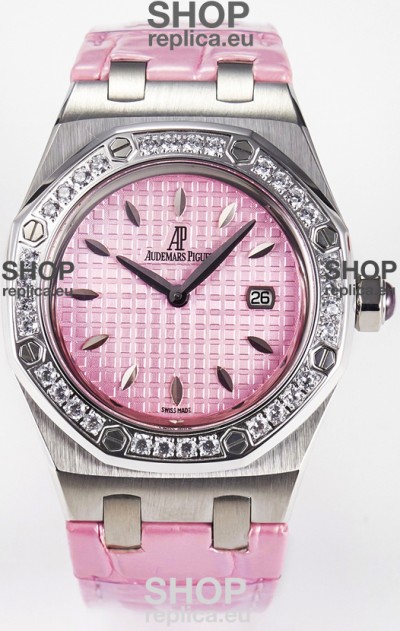 Audemars Piguet Royal Oak 33MM 904L Steel Quartz Pink Dial Swiss Replica Watch 