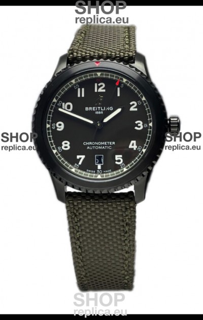 Breitling Navitimer Aviator 8 Automatic 41 Black Dial Nylon Strap 1:1 Mirror Swiss Replica Watch 