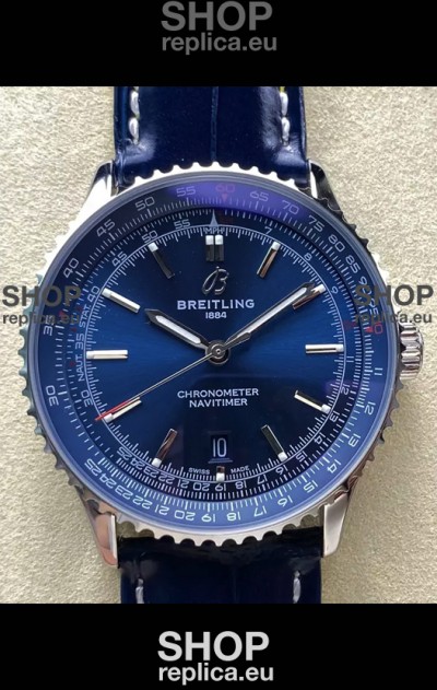 Breitling Navitimer 1 Automatic Swiss Replica Watch in Blue Dial - Leather Strap