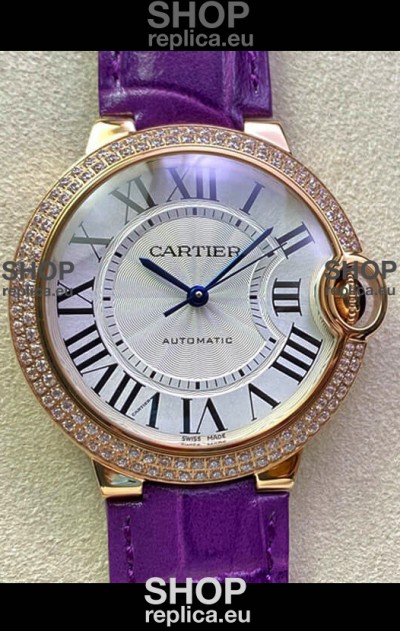 Ballon De Cartier Swiss Automatic 1:1 Mirror Quality 36MM in Rose gold Casing