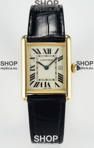 Tank Must Cartier Super Clone Edition 33.7 Watch in Yellow Gold Casing 