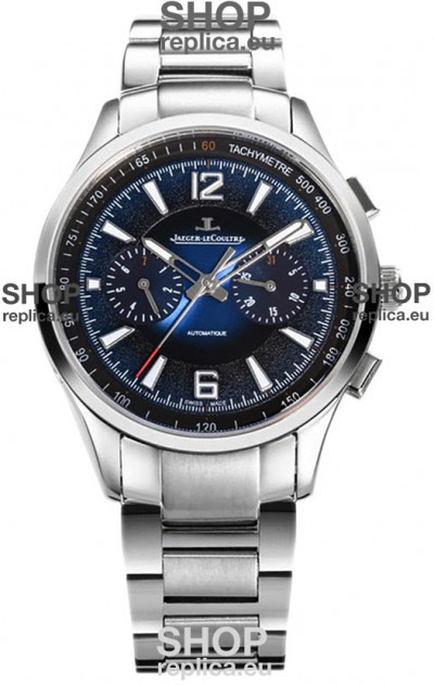 Jaeger LeCoultre Polaris Chronograph Stainless Steel Casing Blue Dial Swiss Replica Watch 