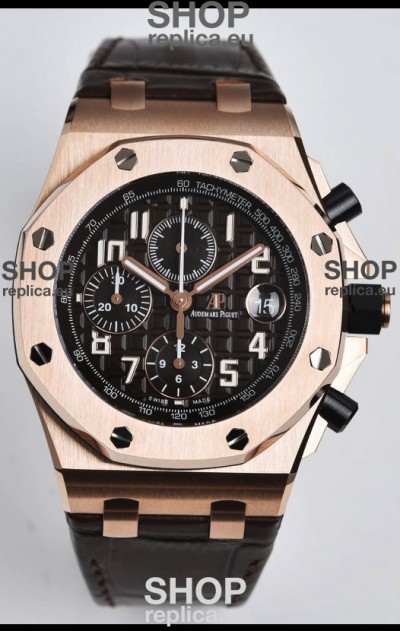 Audemars Piguet Royal Oak Offshore Black Dial Chronograph 1:1 Mirror Replica Watch - 904L Steel 