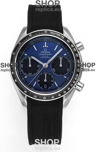Omega Speedmaster Racing 904L Steel Chronograph 1:1 Mirror Replica in Blue Dial