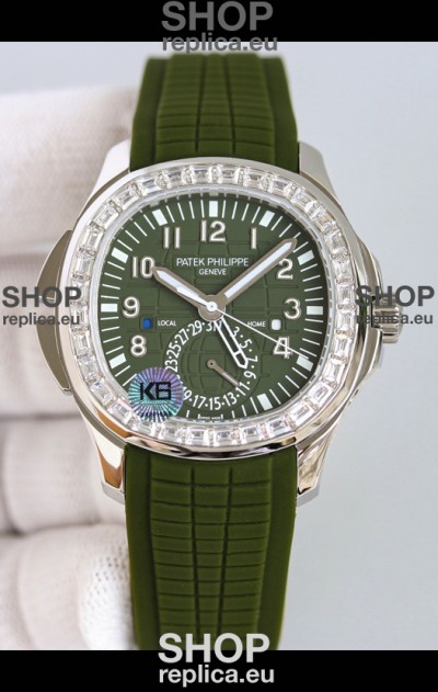 Patek Philippe Super Clone Aquanaut 5164A 1:1 Mirror Watch Green Dial Swiss Replica