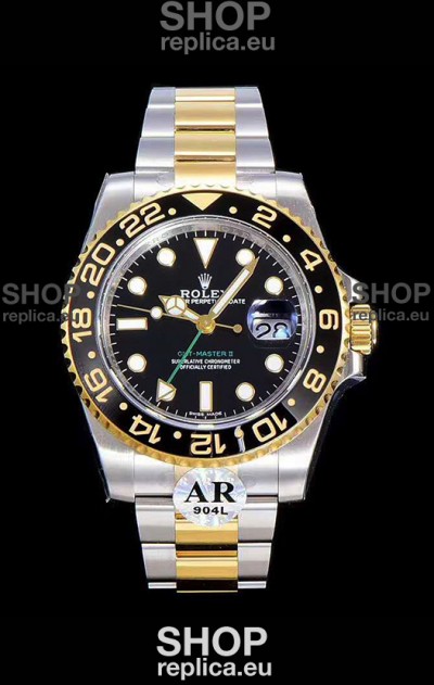 Rolex GMT Masters II 116713 Yellow Gold Swiss Replica 1:1 Mirror Watch 904L Steel 