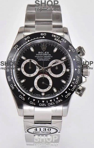 Rolex Cosmograph Daytona M116500LN Original Cal.4130 Movement - 904L Steel Watch in Black Dial