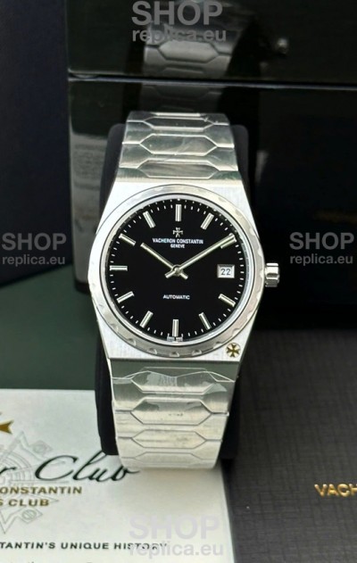 Vacheron Constantin Historiques 222 Super Clone 37MM Steel Casing Watch in Black Dial 