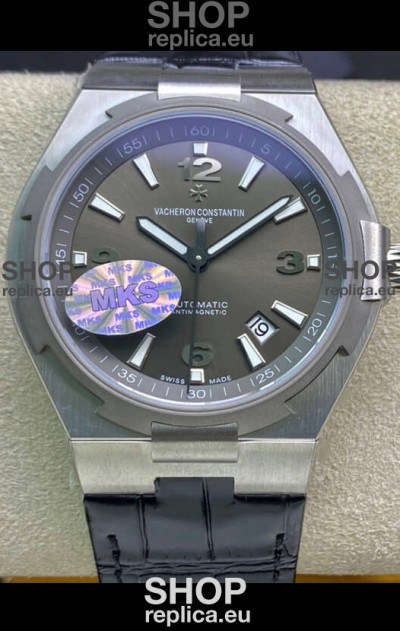 Vacheron Constantin Overseas 1:1 Mirror Swiss Replica Watch in Grey Dial - Leather Strap