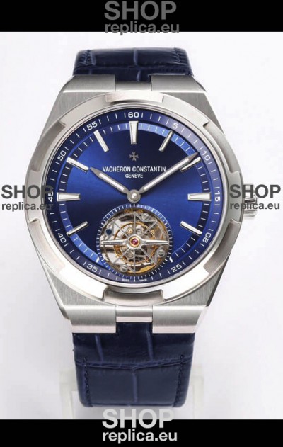 Vacheron Constantin Overseas Tourbillon Stainless Steel Leather Strap 1:1 Mirror Replica