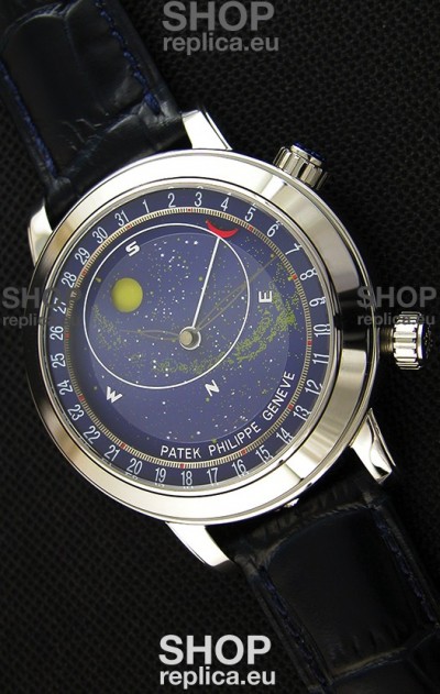 Patek Philippe Grand Complication 6102P Celestial Moon Age Blue Dial Swiss Replica Watch 